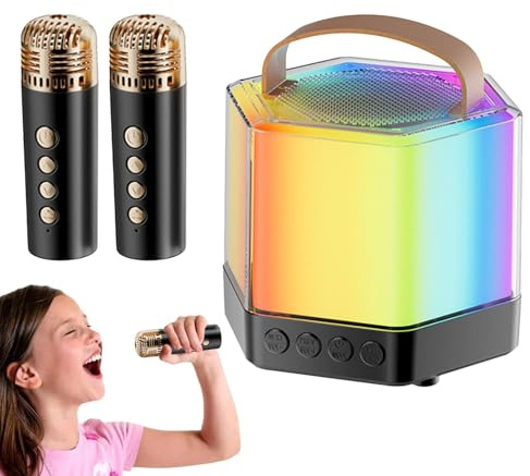 Macchina Per Karaoke - Macchina Per Karaoke Per Bambini | Macchina Per | Karaoke Portatile 2 Microfoni | | Altoparlante Karaoke Portatile | Set Microfono Altoparlante Wireless Con Illuminazione RGB