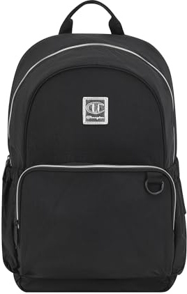 Champion Venice Laptop Backpack in Crinkle Nylon with Padded Adjustable Straps, Water Bottle Pocket for Work, Travel, Commute, Black, One Size