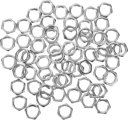 HOMSFOU Tuercas Hexagonales M8 Finas Para Lámparas, Tuercas De Seguridad Galvanizadas, Accesorio De Hierro Resistente Para Varillas De Lámpara, 100 Piezas, Uso Proyectos De Iluminación