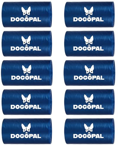 DOGOPAL Hundavfallspåsar – paket med 150 bajsskopåsar för stora L, medium M och 360 DOGOPAL bajsskopa (10 rullar)