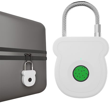 Verrou à empreintes digitales, cadenas de bagage sans clé, 7,4 x 4,1 x 1,5 cm, étanche, intelligent, rechargeable, pour salle de sport, sac à dos, boîte, tiroir, clôture, garage, abri de jardin