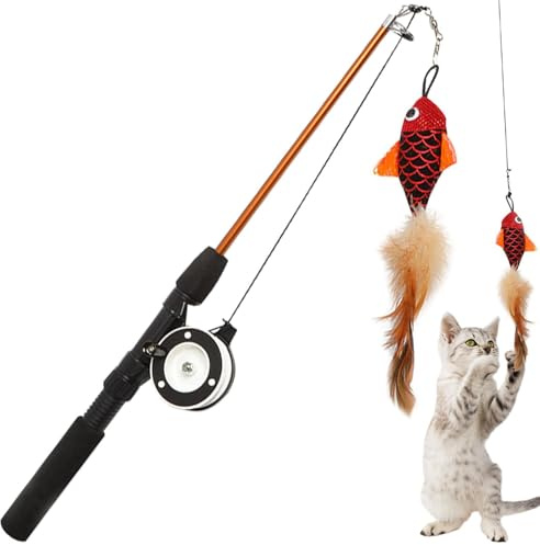 Jubepk Juguete para Gatos, Divertido de Gato, bastón de Flexible, construcción de Resistente, función de Hierba gatera Ajustable, Ideal para Gatitos, Gatos, Ejercicio Diario