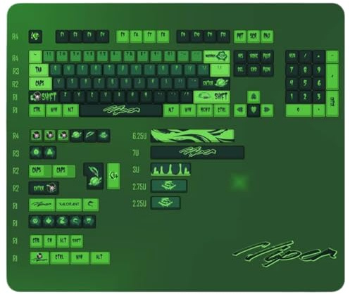 Inspired Design 138 Key PBT Thermal Sublimation Keycaps For Mechanical Gaming Keyboards Compatible With Various PC Models