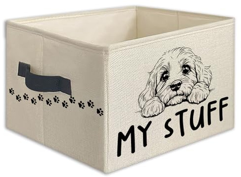 Mcehtle Cockapoo Dog Foldable Storage Bins Box with Handles, Cockapoo Gifts, Dog Mom Dad Lovers Gifts Collapsible Toys Books Clothes Organizer Basket for Bedroom Bathroom