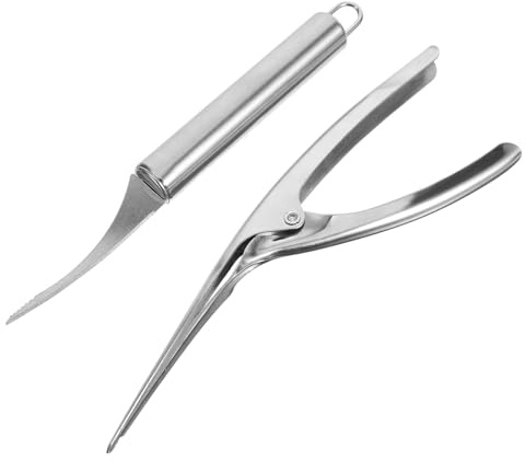 jojofuny Set 2 Pezzi Sbucciatori Gamberi in Acciaio Resistente con Pinza Ergonomica Scrostatore Pesci Portatile per Cucina Domestica e Pulizia Gamberetti Quotidiana