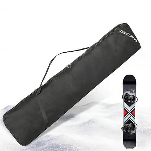 Zedelmaier Klassische Snowboardtasche 178 cm wasserdichte Boardtasche für Skisport Reißfeste Nylontasche Leicht Skier Tasche für Skireise und Skiferien