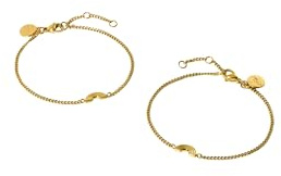 Purelei Rainbow Love Armband Set – 2-teiliges Armband-Set mit integrierten Regenbogenanhängern – Edelstahl, wasserfest, verstellbare Länge 16–19 cm – Gold/Silber/Roségold (Gold)