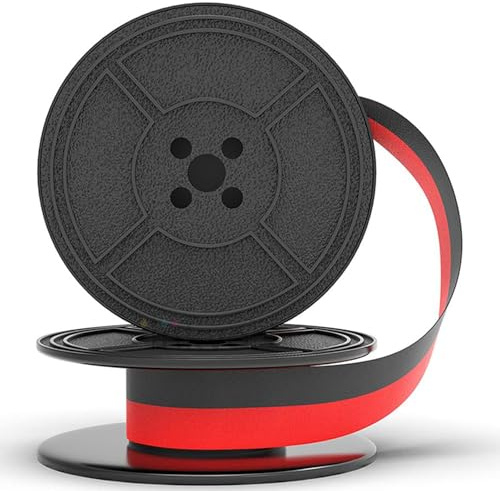 ZOMKIFA 2-Farben Typewriter Farbband, Schwarz-Rot, 8m Nylon-Band für mechanische Schreibmaschine
