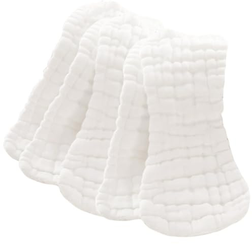 Balacoo 5pcs Pure Cotton Muslin Diapers for Newborn and Adult High Absorbency Capacity and Water Absorption, Suitable for Chair and Wheelchairs, Soft and Reusable Baby Diapers