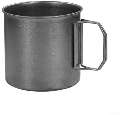 Vilgftyiet Taza plegable de acero inoxidable 304 con acabado gris, taza de viaje portátil para camping, senderismo, uso al aire libre, vaso plegable para café y agua, diseño fácil de limpiar (9 cm)