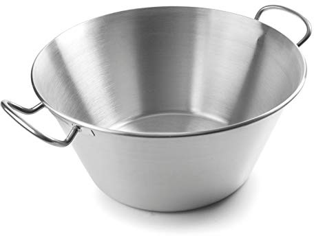 LACOR 50828 Wanne mit Griffen 28 cm, rund | Aus lebensmittelechtem Edelstahl gefertigt; hohe Korrosionsbeständigkeit und Haltbarkeit im täglichen Gebrauch