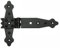 Cross Hinge T Hinges 140mm Plate 155mm Box Strap Black