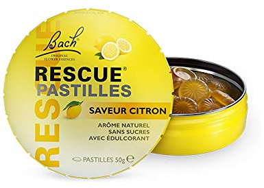 Rescue Pastilles Citron, La sérénité à portée de main, formule sans alcool, Complément alimentaire, 1 Boîte de 50 gr