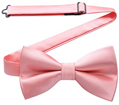 HISDERN Pre-Tie solid fluga män justerbar smoking rosett set för fest bröllop