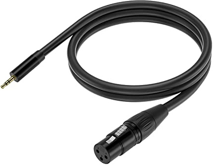 Yinker 3.5mm auf XLR Female 1.5m Mikrofonkabel 1/8 Zoll TRS auf XLR Buchse 3 Pin Mikrofonkabel symmetrisch Stereo (1/8) 1.5m