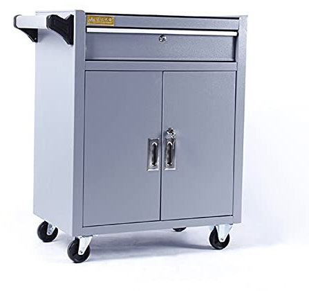 Bderkz Rolling Tool Chest Heavy Duty Steel Mobile Trolley Tool Cabinet with Wheels and Large Storage Cabinet, Perfect Tool Organizer for Mechanics and Home Garage, Red (Color : Silver)