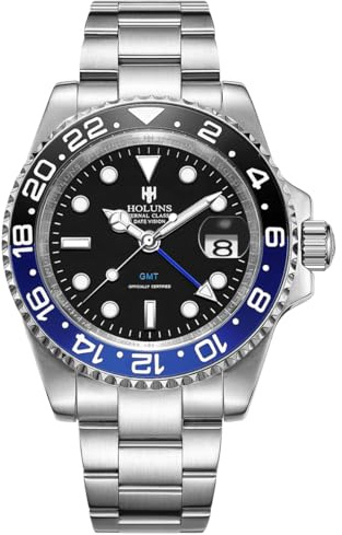 Luxury Men's GMT Automatic Watch Sapphire Waterproof Stainless Steel Luminous Business Watch