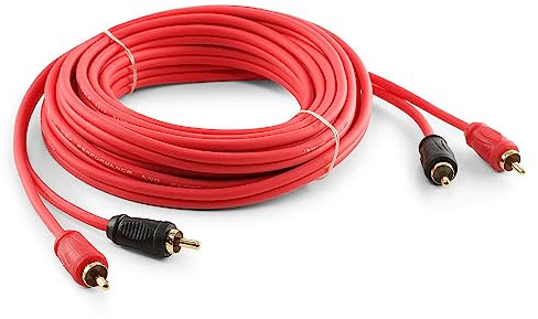 Nakamichi RCA Oxygen Free Copper (OFC) Cavo da 2 maschio a 2 maschio Audio Stereo Subwoofer Cavo ausiliario per amplificatore Home Theater Sistemi Hi-Fi Altoparlanti per auto Ricevitore (5 metri)