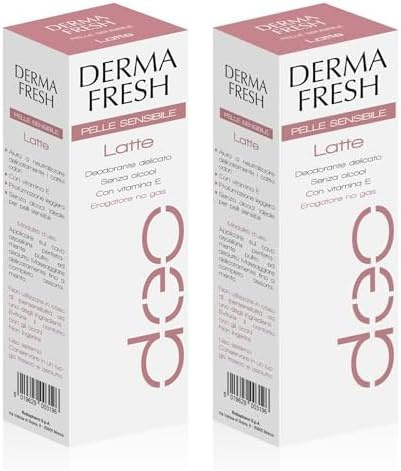 Dermafresh Pelle Sensibile Latte Deodorante Delicato con Vitamina E - 100 ml (Confezione da 2)