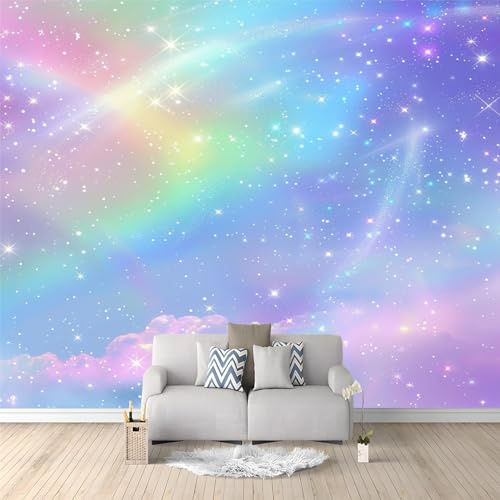 Vlies Fototapete Der leuchtende Sternenhimmel 3D Effekt 400 x 280 cm - Foto Tapete Schlafzimmer Wohnzimmer Moderne Vliestapete UV-Beständig Wandtapete Motivtapeten Dekoration