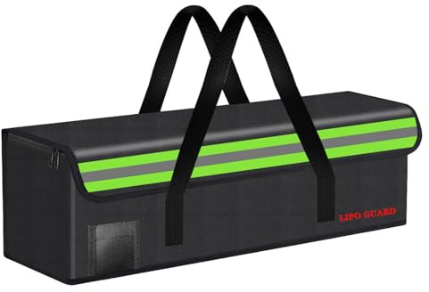 Lipo Battery Safe Bag Large Capatity Fireproof Bag for Ebike Lipo Battery Other Batteries Storage Charging Transport, Home Office Travel Battery Safe Storage Pouch (420 * 140 * 130mm)