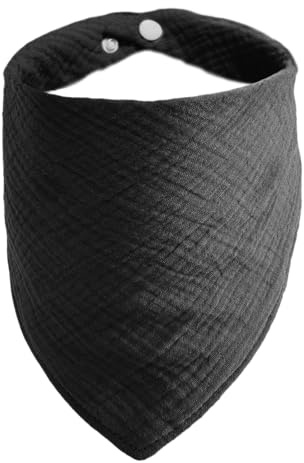 ICEMOOD Einfarbiger Hundeschal – verstellbares Baumwoll-Bandana mit Druckknopf, für mittelgroße Hunde, Schwarz, Größe L, 14 kg – 34 kg