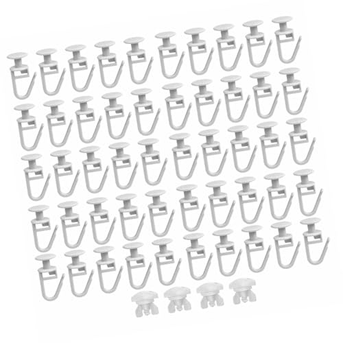 50 feltrini per tende con gancio pieghevole e 4 fermi per binari per tende da finestra