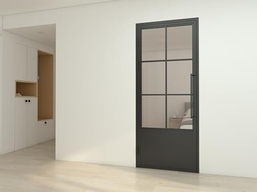 inova Glastür Komplettset 834x1972mm DIN Links Griffstange Drehtür mit Beschlag und Zarge
