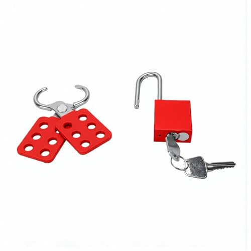 Generic Kit Hasp Tagout per Blocco Multiutente, Lucchetto di Sicurezza Industriale per Carichi Pesanti con Design Antimanomissione per Manutenzione Elettrica, Dotato di 6 Fori di Blocco