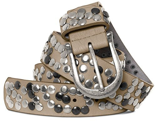 Caspar GU223 Damen Vintage Nietengürtel, Gürtelgröße:95, Farbe:beige