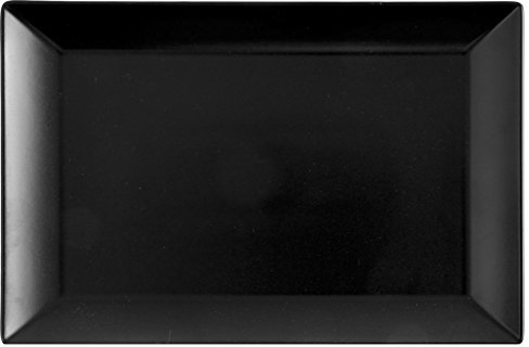 H&H 6625818 Teller Steinzeug Boston, rechteckig 30 x 20, Keramik, Schwarz