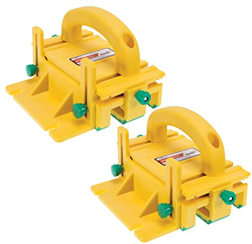 MICROJIG GRR-Ripper GR-100 Lot de 2 blocs poussoirs réglables pour scie à table 3D, jaune