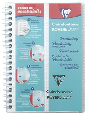 Clairefontaine 141820C Vokalbelheft Koverbook (liniert, 1 Mittelstrich, 11 x 17 cm, 50 Blatt, Deckel aus PP, transparent) 1 Stück