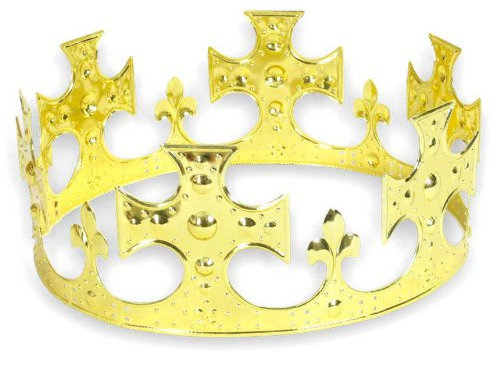 KarnevalsTeufel Goldene Königskrone, Schlicht, Metallkrone, Karneval, Mottoparty, für Erwachsene