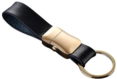 Cerbery® | Porte-clés élégant en cuir avec anneaux et boîte-cadeau | Keychain porte-clés porte-clés porte-clés voiture photo gravure anneau | Femmes Hommes | Cadeau