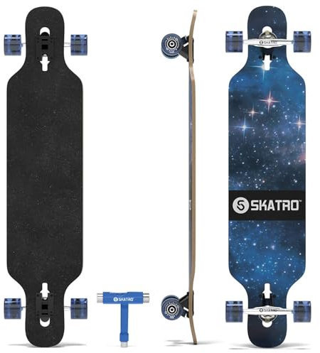 SKATRO Dropthrough Longboard Skateboard Freeride – inklusive T-Tool