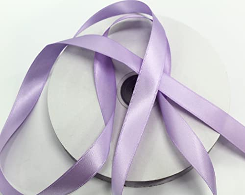 CaPiSo 50m Satin 15mm doppelseitiges Schleifenband 1,5cm Geschenkband Dekoband Dekoration Satin Satinband (Flieder)