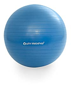 AFH Webshop Gymnastikball | Fitnessball | Sitzball | Yogaball | Sportball | Bürostuhl | Stuhl | in trendigen Blautönen | mit Pumpe (Ø 55 cm | blau)