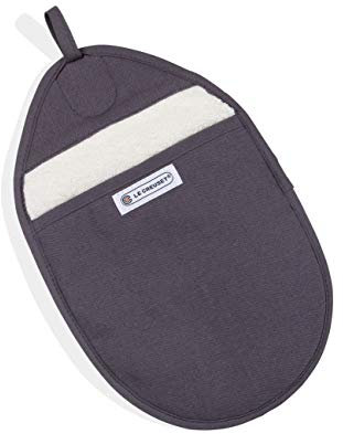 Le Creuset Topflappen mit extra Handgelenkschutz, Einheitsgröße, Perlgrau, Baumwoll-Canvas