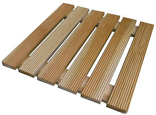Yaco C.M. Pedana Legno per Doccia Quadrata 50 x 50 cm, Ideale per Piatto Doccia 70 x 70 cm, Marrone