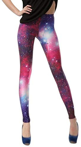 Ladies Galaxy Leggings Skinny Elastico Galaxy Donna Space Slim Fit Starry Sky Stampato Pantaloni Stretch Pantaloni A Matita (Color : Als Bild, Size : S)