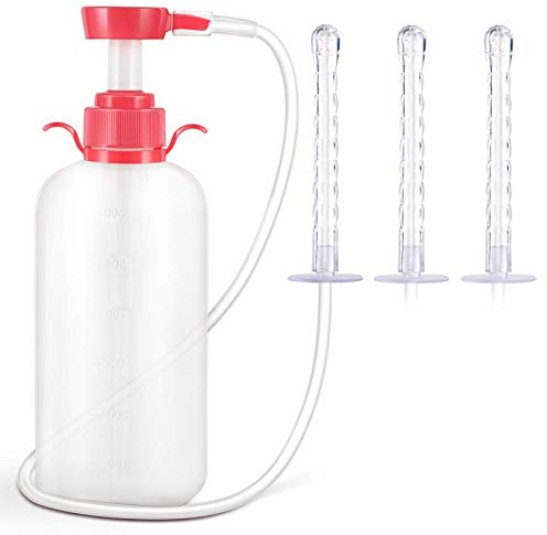 Cabeza de la Boquilla Reutilizable Sistema - Limpieza Vaginal para las Mujeres, 100% Seguro, Capacidad de 600ml con Extra 2 Cabeza de La Boquilla (600ml)