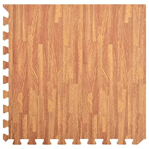 vidaXL 12x Puzzle Bodenmatte Holzoptik Schutzmatten Puzzlematten Bodenschutzmatten Sportmatten Unterlegmatten Fitnessmatte 4,32㎡ Eva-Schaum