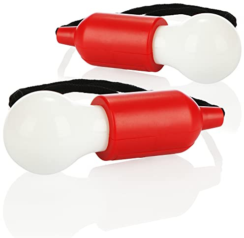 COM-FOUR® 2x Lampada LED a sospensione con interruttore da tirare, lampada a sospensione senza fili, lampadina a batteria per campeggio