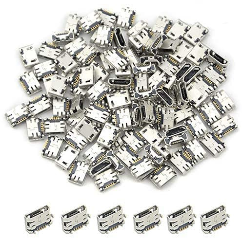 BGTXINGI 100 Stück USB Typ B Standard Micro Port Buchse Lötstecker 5 Pin SMD SMT Klinkenbuchse Stecker