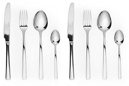 Salter COMBO-7570 32 Piece Cutlery Set, Kendal Tableware Service for 8 People, 18/10 Stainless Steel, Mirror Polished Finish, Including Forks/Knives/Teaspoons/Tablespoons, Dishwasher Safe Dinnerware