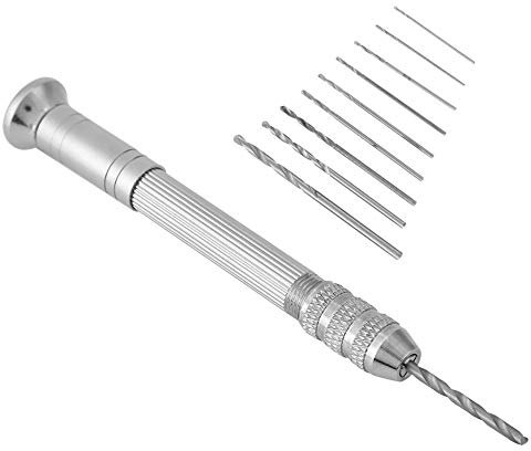 Candeon Handborr precisionsstift skruvstäd hobbyborr mini precision handvridningar borr med 10 st borrkronor stansverktyg