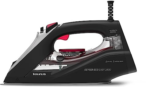 Taurus - Plancha de vapor 2800W, 180g/min, regulador vapor y temperatura, posición ECO, suela Cerámic, punta de precisión, sistema anti cal, sistema anti goteo, spray de agua