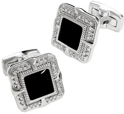 Schwarz Manschettenknöpfe Crystal, Mr.Van Classic Crystal Manschettenknöpfe für Herren Business Hochzeit Party Eleganter Stil