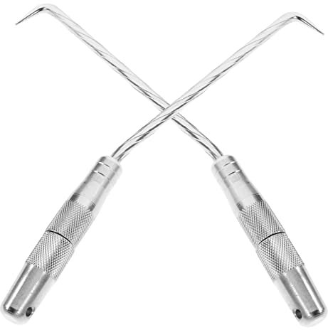 Homoyoyo 2stücke Bewehrungshaken Aus Edelstahl Werkzeug Zum Verdrehen Von Metalldrähten Drahtdrehwerkzeug Für Zäune Bewehrungsdrahtdreher-zugbinder Gebogene Stahlhaken Zum Binden Von